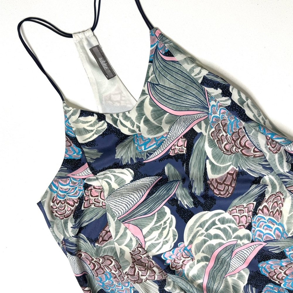 Addie Floral Halter Racerback Dress with Leaf Pattern Size Large - Picture 5 of 10